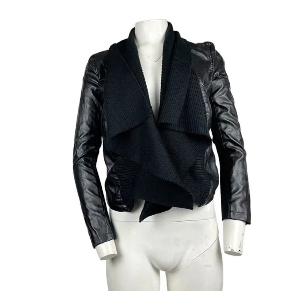 Faux Leather Jacket Black NWT Size Small
